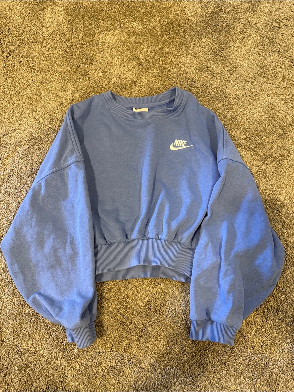 Nike Gurls Blueish Purple Cropped Crewneck Sweatshirt